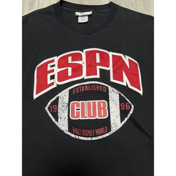 Vintage ESPN Disney Football Club Black Red Short Sleeve T-Shirt Men’s Large - Picture 3 of 6